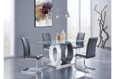 D1628 - 5 Piece Dining Room Set (D1628 Dining Table And 4 D915 Dining Chairs) - Gray