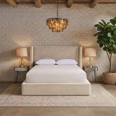 Kendall - Velvet Upholstered Bed - Cream