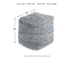 Chevron - Pouf - Blue