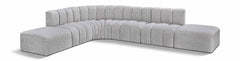 Arc - Boucle Fabric 7 Piece Corner Modular Sofa