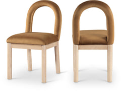 Conrad - Velvet Dining Chair With Natural Legs - Saddle