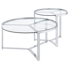 Delia Silver 2 Pc Nesting Coffee Table - MyWaynesHome #