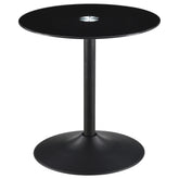 Ganso Round Metal End Table With Tempered Glass Top Black - MyWaynesHome #