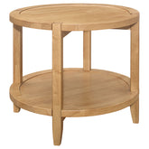 Camillo Round Solid Wood Side End Table Maple Brown - MyWaynesHome #