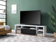 Buck II - TV Stand - White & Black High Gloss