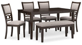Langwest - Dining Room Table Set (Set of 6) - Brown