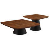 Eason 2-piece Coffee Table Set Walnut And Black - MyWaynesHome #