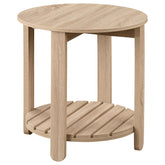 Fowler 1-shelf Round Engineered Wood Side End Table Natural - MyWaynesHome #
