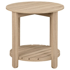Fowler 1-shelf Round Engineered Wood Side End Table Natural - MyWaynesHome #
