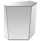 Capella Mirrored Abstract Geometric End Table Silver - MyWaynesHome #