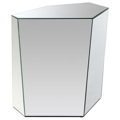 Capella Mirrored Abstract Geometric End Table Silver - MyWaynesHome #