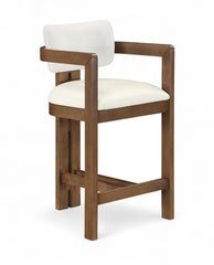 Ravina - Upholstered Counter Stool With Stained Brown Base