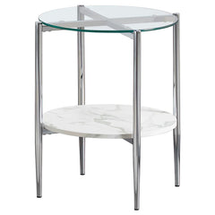 Cadee White End Table - MyWaynesHome #