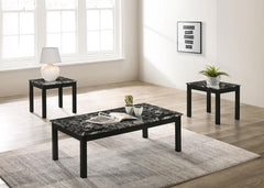 Darius Black 3 Pc Coffee Table Set - MyWaynesHome #