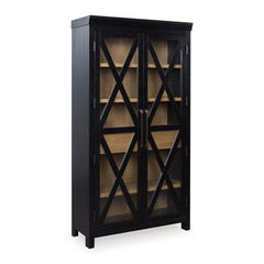 Ridgester - Display Cabinet - Light Brown / Black