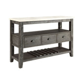 Merel - Server - White Marble Top & Gray Oak