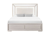 Clara - Full Bed With LED - Beige