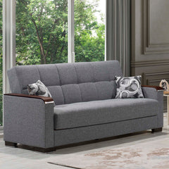 Ottomanson Armada X - Upholstered Convertible Wood Trimmed Sofabed With Storage - Polyester