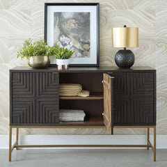 Elinmore - Accent Cabinet - Brown / Gold Finish