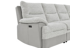 U3822 - Sectional With Pull Out Bed And USB - Light Gray
