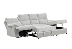 U3822 - Sectional With Pull Out Bed And USB - Light Gray