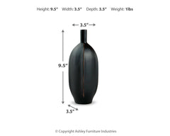 Rhaveney - Vase (Set of 3) - Small - Black