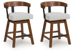 Ralene - Upholstered Swivel Barstool (Set of 2) - Medium Brown