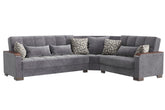 Ottomanson Armada X - Upholstered Convertible Wood Trimmed Sectional With Storage - Microfiber