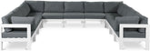 Nizuc - Outdoor Patio 11 Piece Modular Sectional With White Frame
