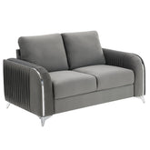 Wenona - Loveseat - Gray Velvet