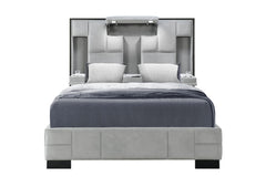 Oscar - Queen Bed Without Wood Trim - Gray