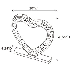 Euston - Heart Shaped Vanity Mirror - Silver