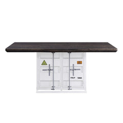 Cargo - Dining Table - Antique Walnut & White
