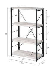 Jurgen - Bookshelf - Antique White & Black