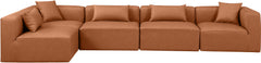 Cube - 5 Piece Modular Sectional - Cognac