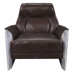 Brancaster - Accent Chair - Espresso Top Grain Leather & Aluminum