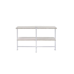 Brecon - Sofa Table - White Oak & Chrome
