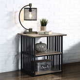 Zudora - Nightstand - Antique Oak & Black
