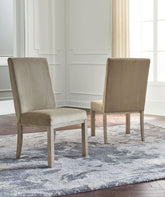 Chrestner - Dining UPH Side Chair (Set of 2) - Gray / Brown