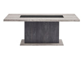 D8030 - Dining Table With 2 Storage Drawers And 1 Storage Door - Black / Brown