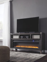 Todoe - 2 Pc. - 65" TV Stand with Wide Fireplace Insert - Gray