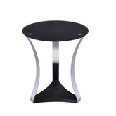 Geiger - End Table - Black Glass & Chrome