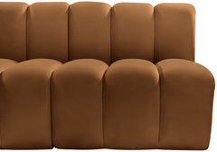 Arc - Velvet 4 Piece Sofa - Saddle