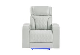 U8611 - Power Recliner With Power Headrest And LED - Silver