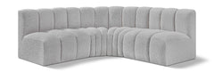 Arc - Boucle Fabric 4 Piece Corner Modular Sofa