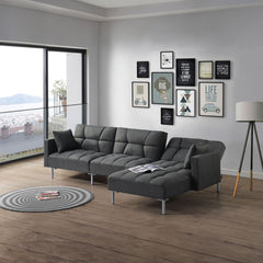 Duzzy - Sectional Sofa - Dark Gray Fabric