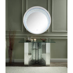 Nysa - 45" X 32" Console Table - Mirrored & Faux Crystals