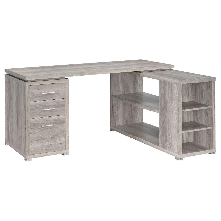 Yvette Grey L-shape Desk - MyWaynesHome #
