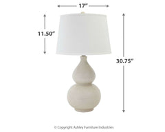 Saffi - Ceramic Table Lamp - Cream