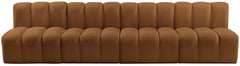 Arc - Velvet 4 Pieces Modular Sofa - Saddle